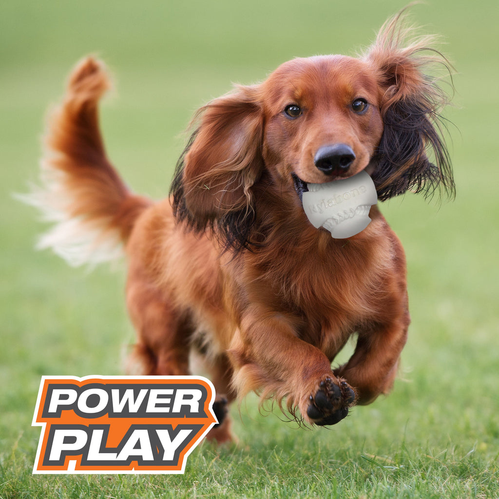 Nylabone Power Play Dog Baseball Gripz 1ea/Medium/Wolf  Up To 35 Lbs. 1 ct
