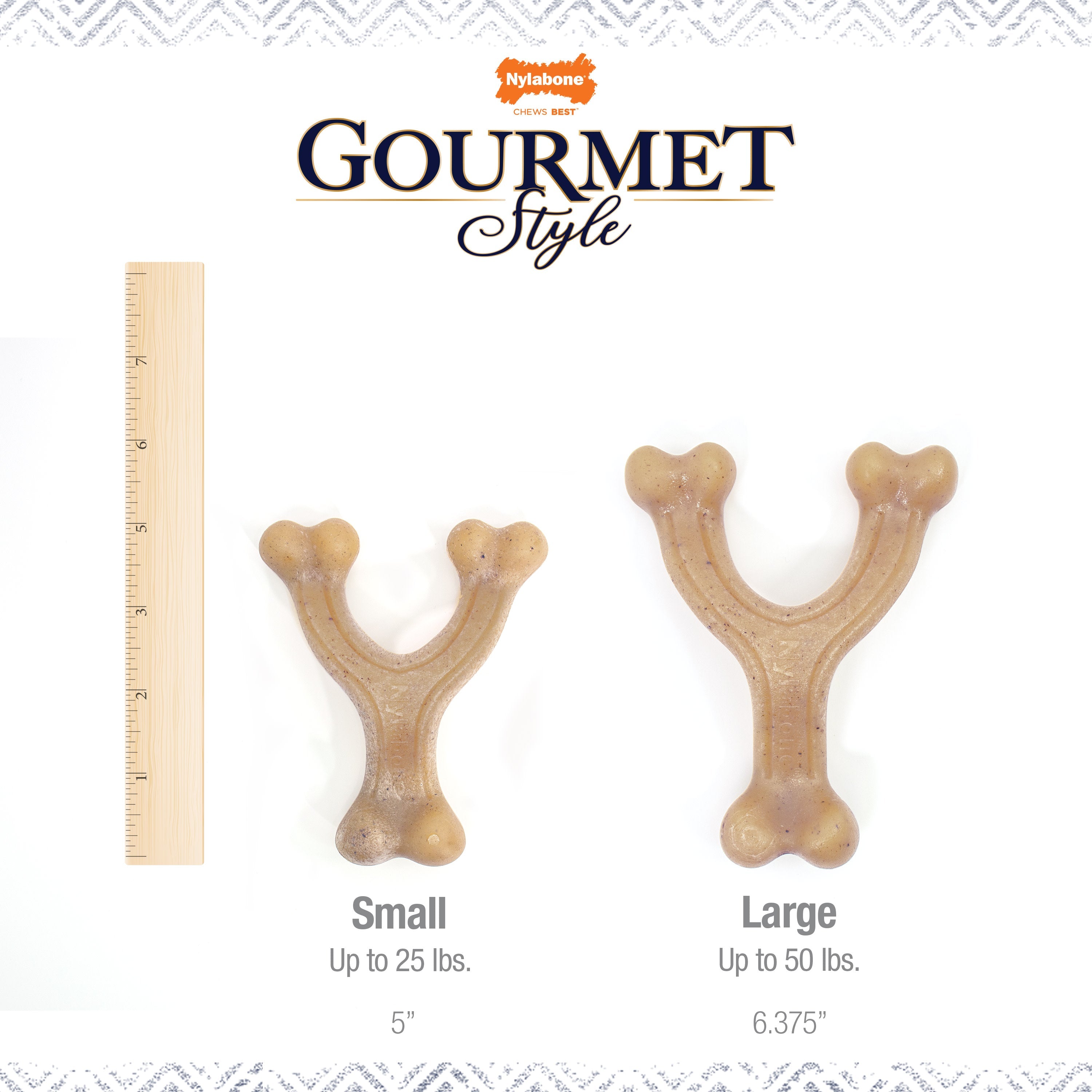 Nylabone Gourmet Style Strong Chew Wishbone Dog Chew Toy Chicken, 1ea/SMall/Regular  Up To 25 Ibs. 1 ct