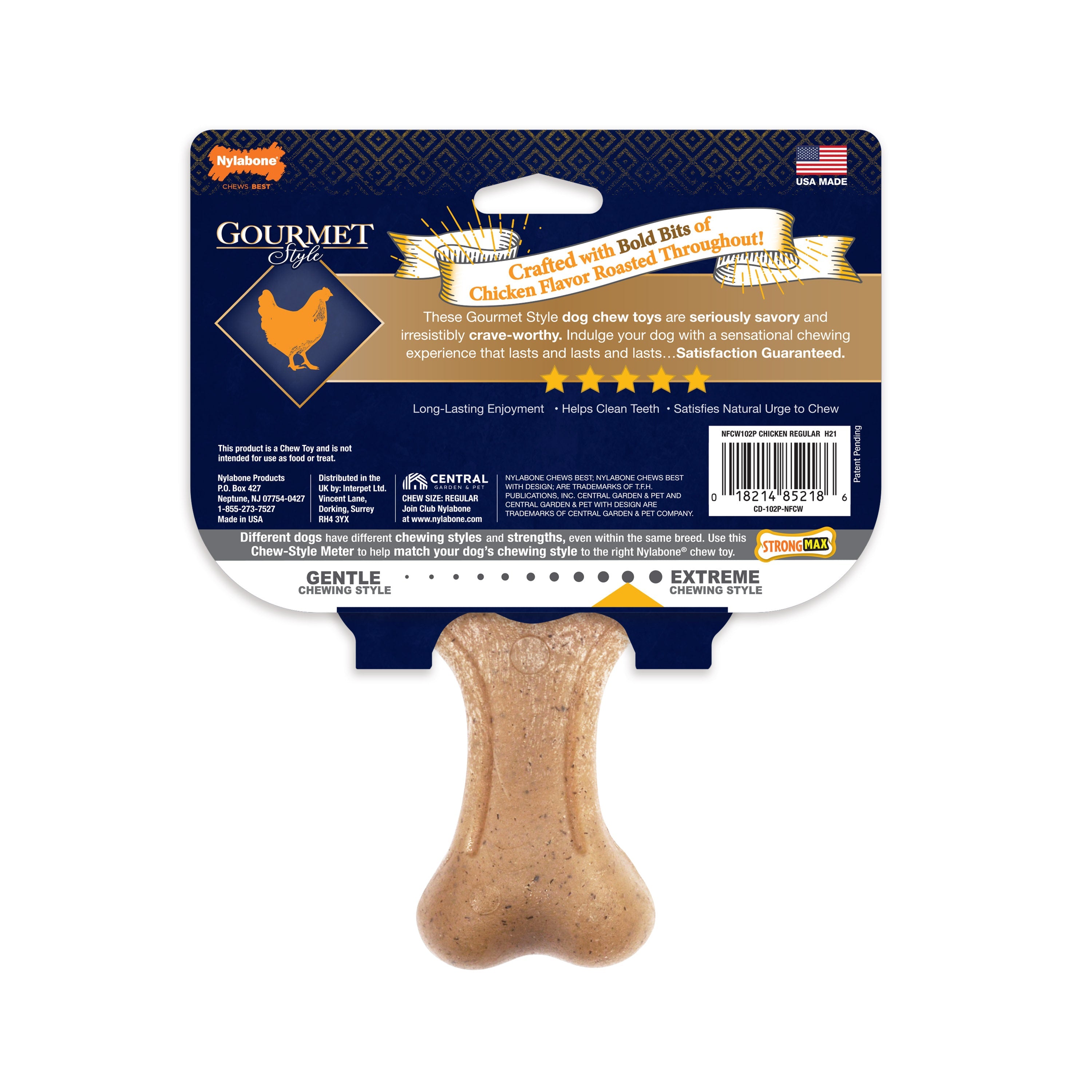 Nylabone Gourmet Style Strong Chew Wishbone Dog Chew Toy Chicken, 1ea/Large/Giant  Up To 50 Lbs. 1 ct