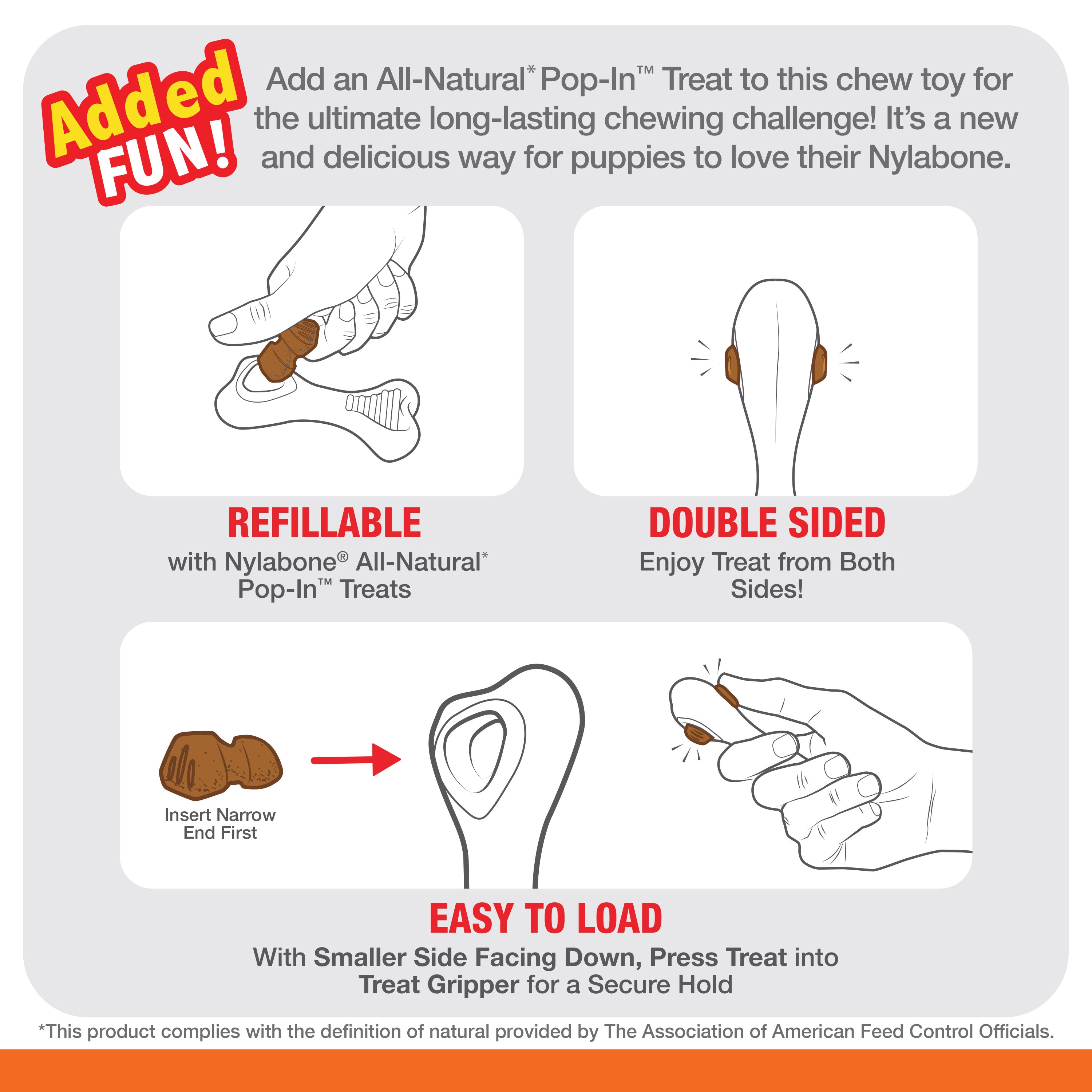 Nylabone Power Chew Souper Bone  PopIn Treat Toy Combo Chicken, 1ea/XS/Petite  Up To 15 Lbs. 1 ct