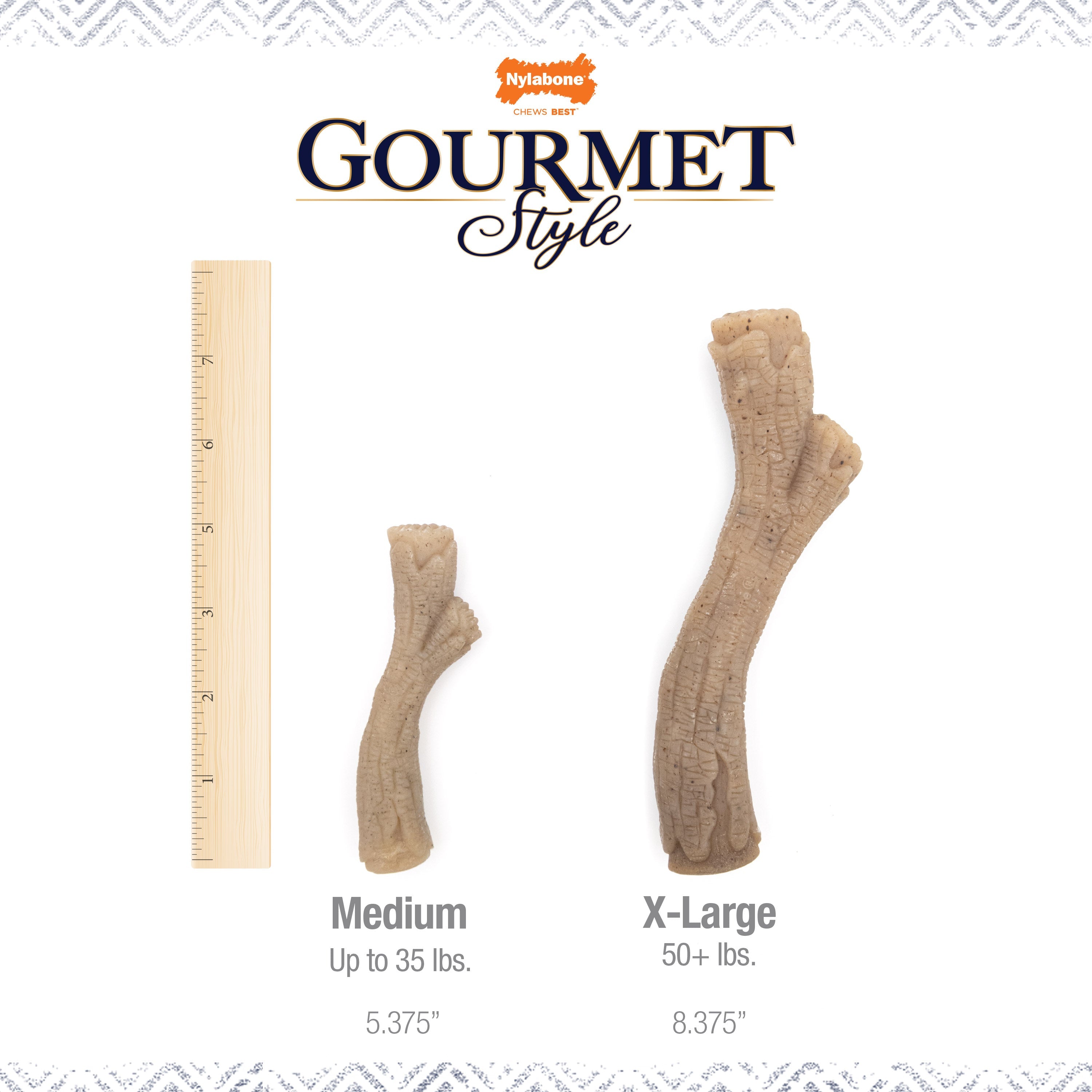 Nylabone Gourmet Style Strong Chew Toy Stick, Peanut Butter, 1ea/XL/Souper  50 Lbs. 1 ct