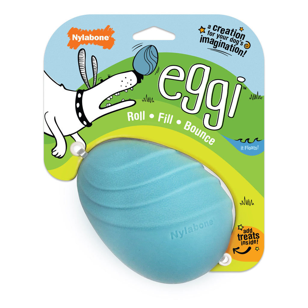 Nylabone Creative Play Eggi Dog Treat Toy Blue, 1ea/Large/Giant  Up To 50 Lbs. 1 ct