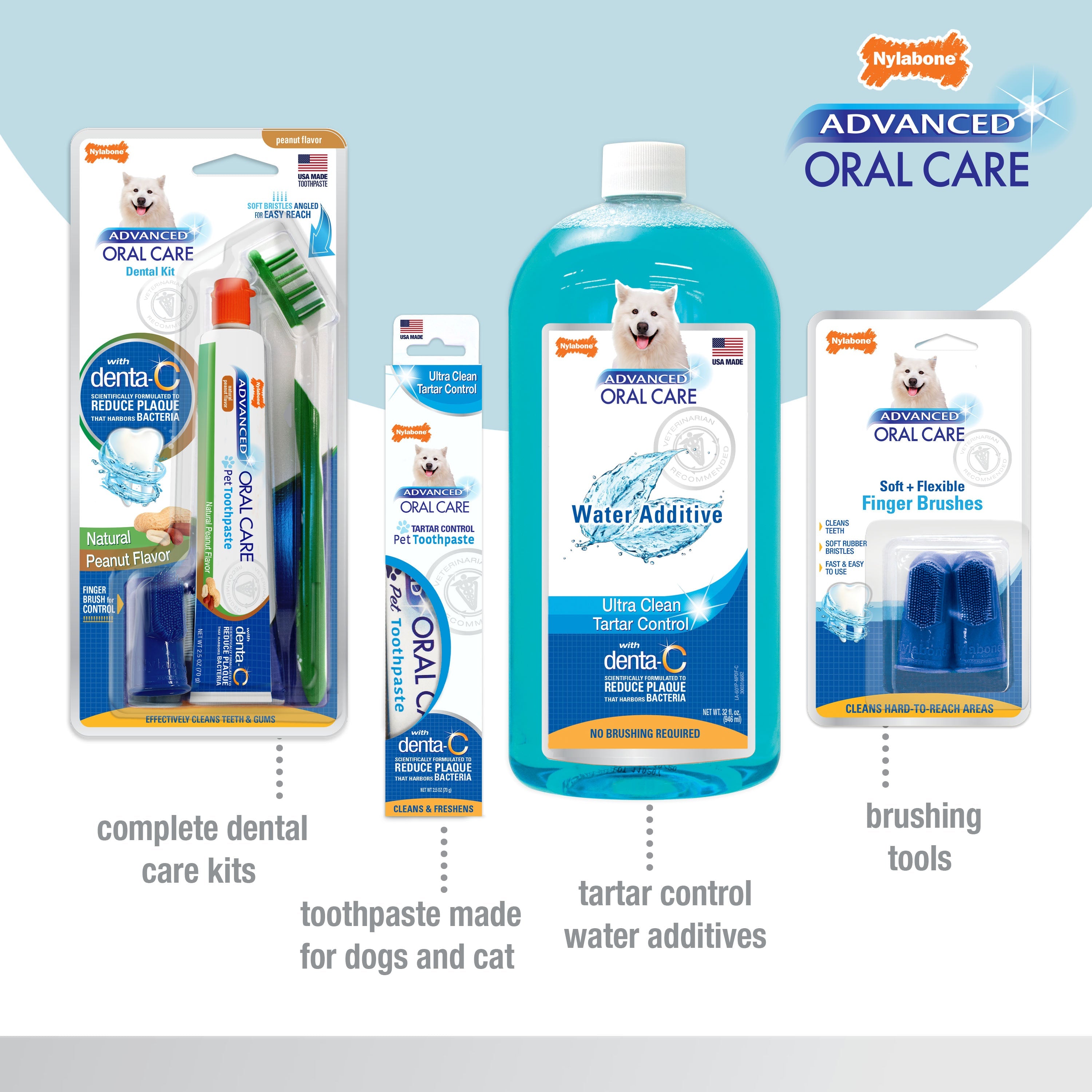 Nylabone Advanced Oral Care Senior Dog Dental Kit with Cushiony SoftBristle Toothbrush Bacon, 1ea/2.5 oz 3 ct