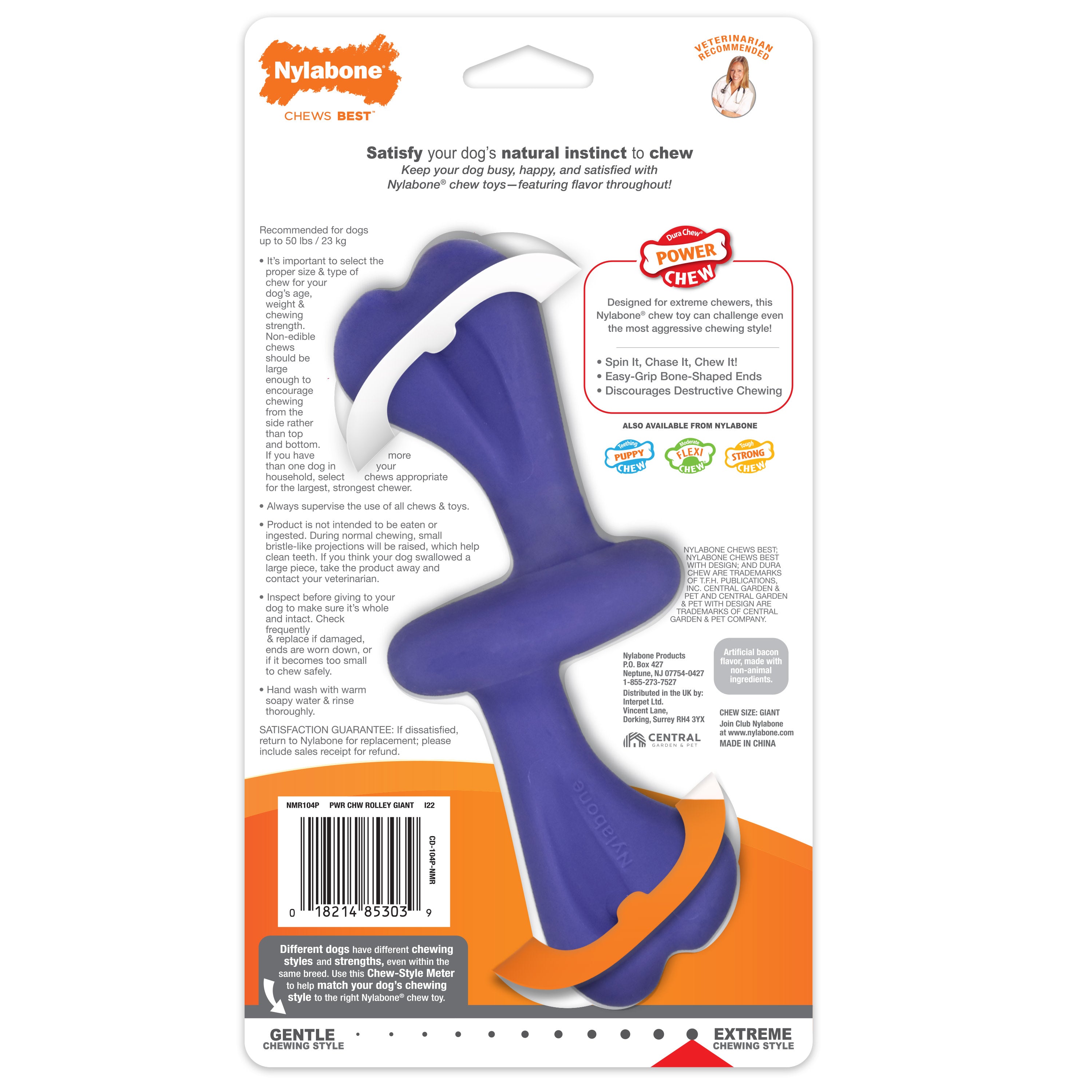 Nylabone Power Chew Rolling Dog Toy 1ea/Large/Giant  Up To 50 Lbs. 1 ct