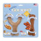 Nylabone Gourmet Style Puppy Chew Toy Twin Pack Peanut Butter  Bacon, 1ea/SMall/Regular  Up To 25 Ibs. 2 ct