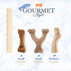 Nylabone Gourmet Style Puppy Chew Toy Twin Pack Peanut Butter  Bacon, 1ea/SMall/Regular  Up To 25 Ibs. 2 ct