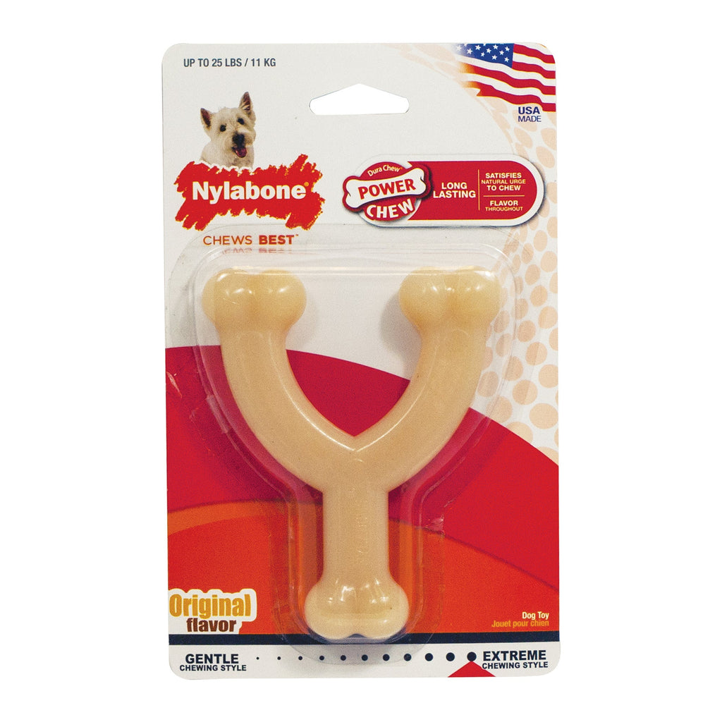 Nylabone Power Chew Original Wishbone Dog Toy Adult Dog Original, Original, 1ea/SMall/Regular  Up To 25 Ibs. 1 ct