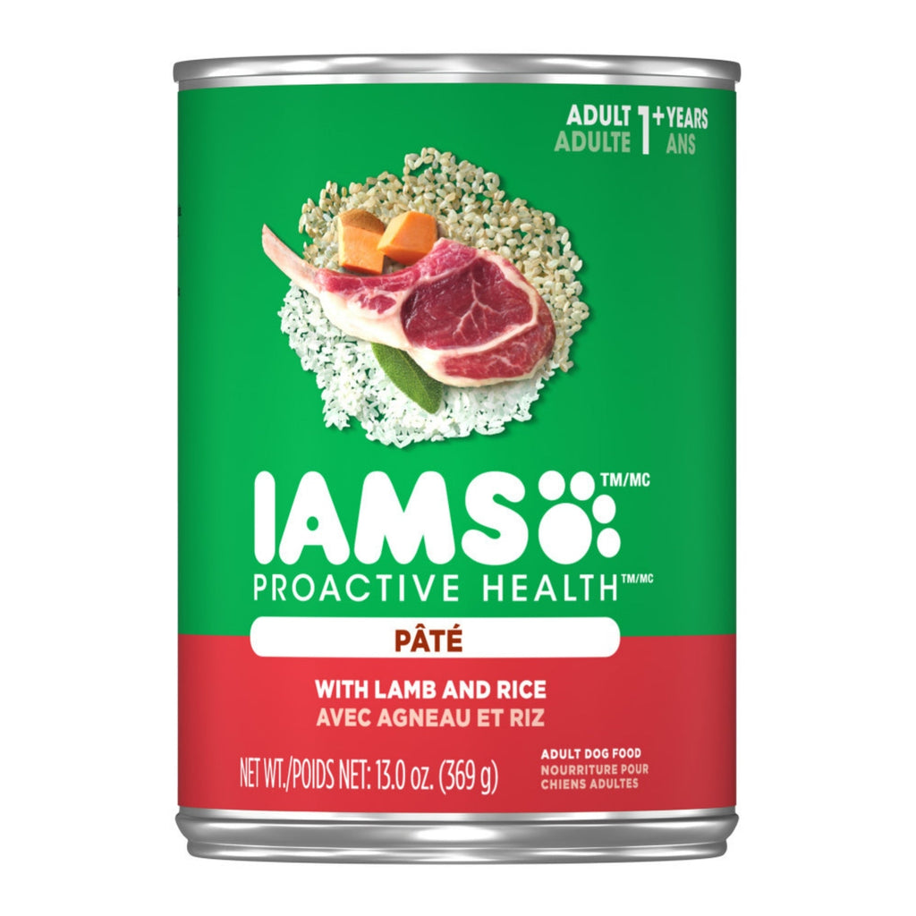 IAMS Proactive Health Paté Adult Wet Dog Food Pate w/Lamb & Rice 13.2oz