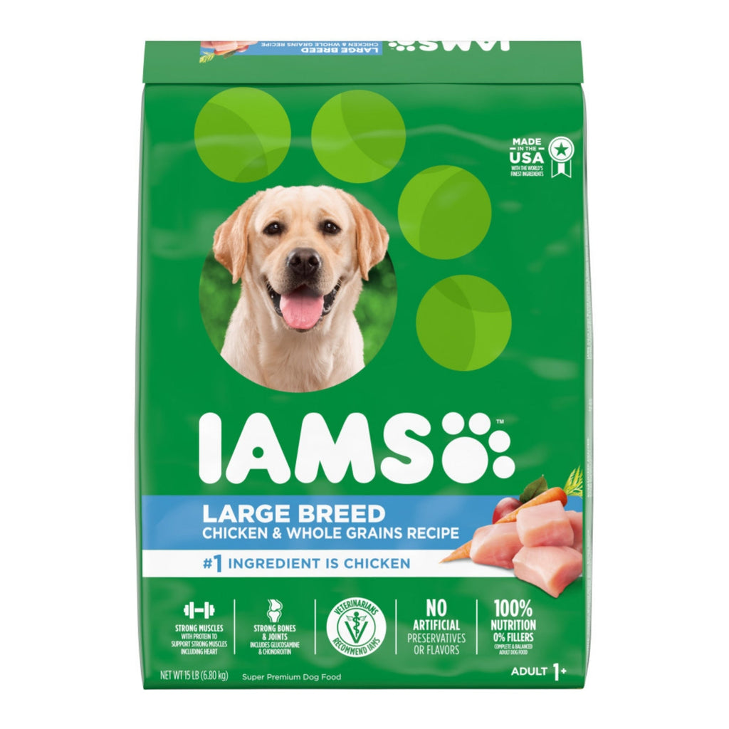 IAMS High Protein Large Breed Adult Dry Dog Food Real Chicken 15lb