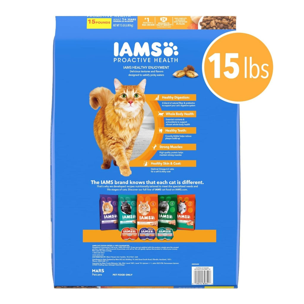 IAMS ProActive Health Healthy Enjoyment Dry Cat Food Chicken & Salmon 15lb