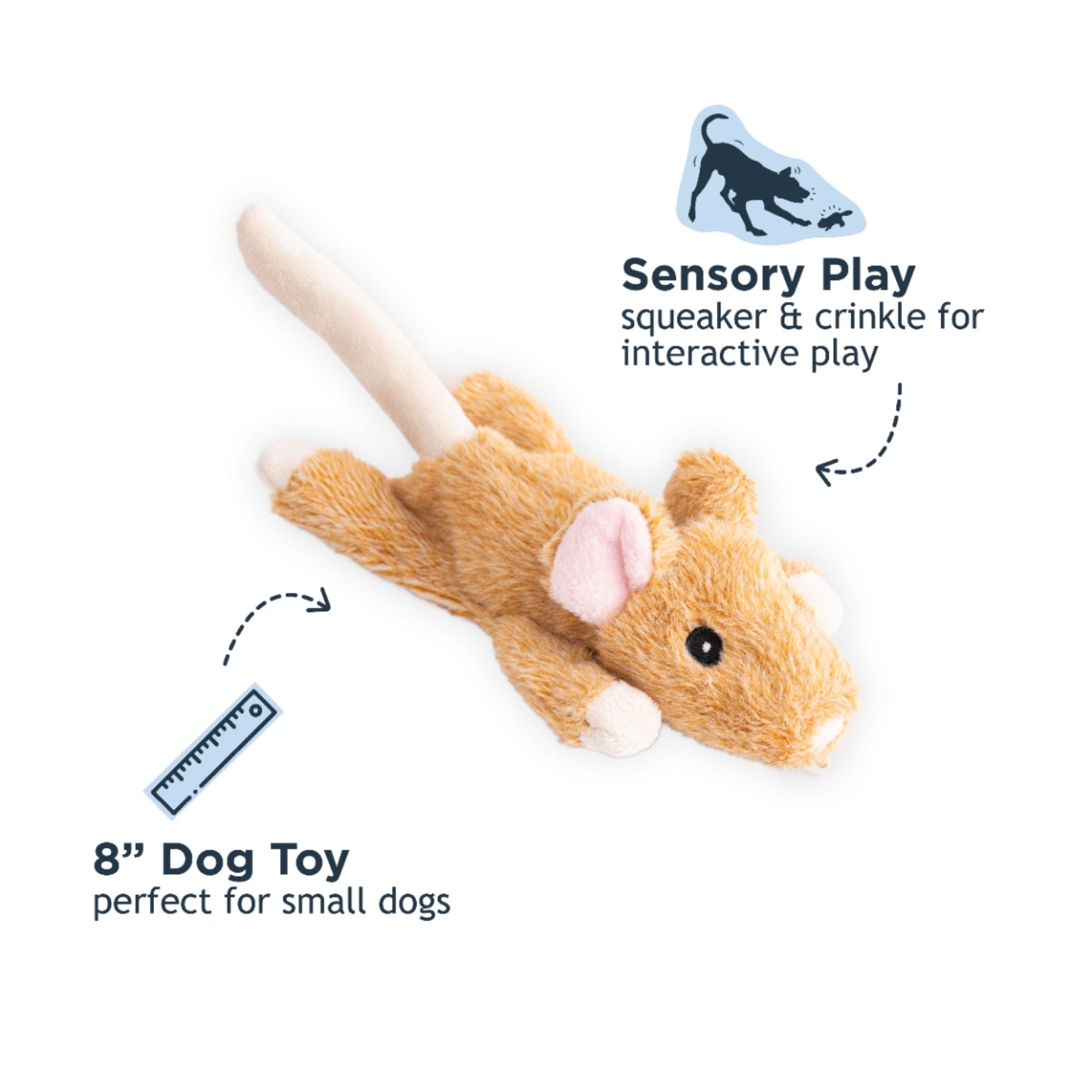 Tall Tails Dog Stuffless Mouse 8 Inches