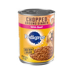 Pedigree Chopped Ground Dinner Adult Wet Dog Food Beef 13.2oz 12pk
