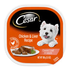 Cesar Classic Loaf in Sauce Adult Wet Dog Food Chicken & Liver 3.5oz 24pk