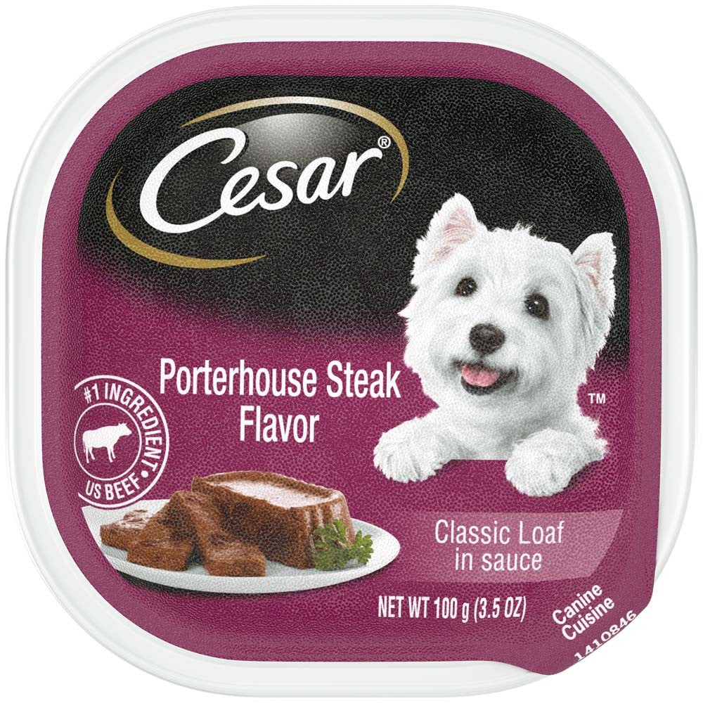 Cesar Classic Loaf in Sauce Adult Wet Dog Food Porterhouse Steak 3.5oz 24pk