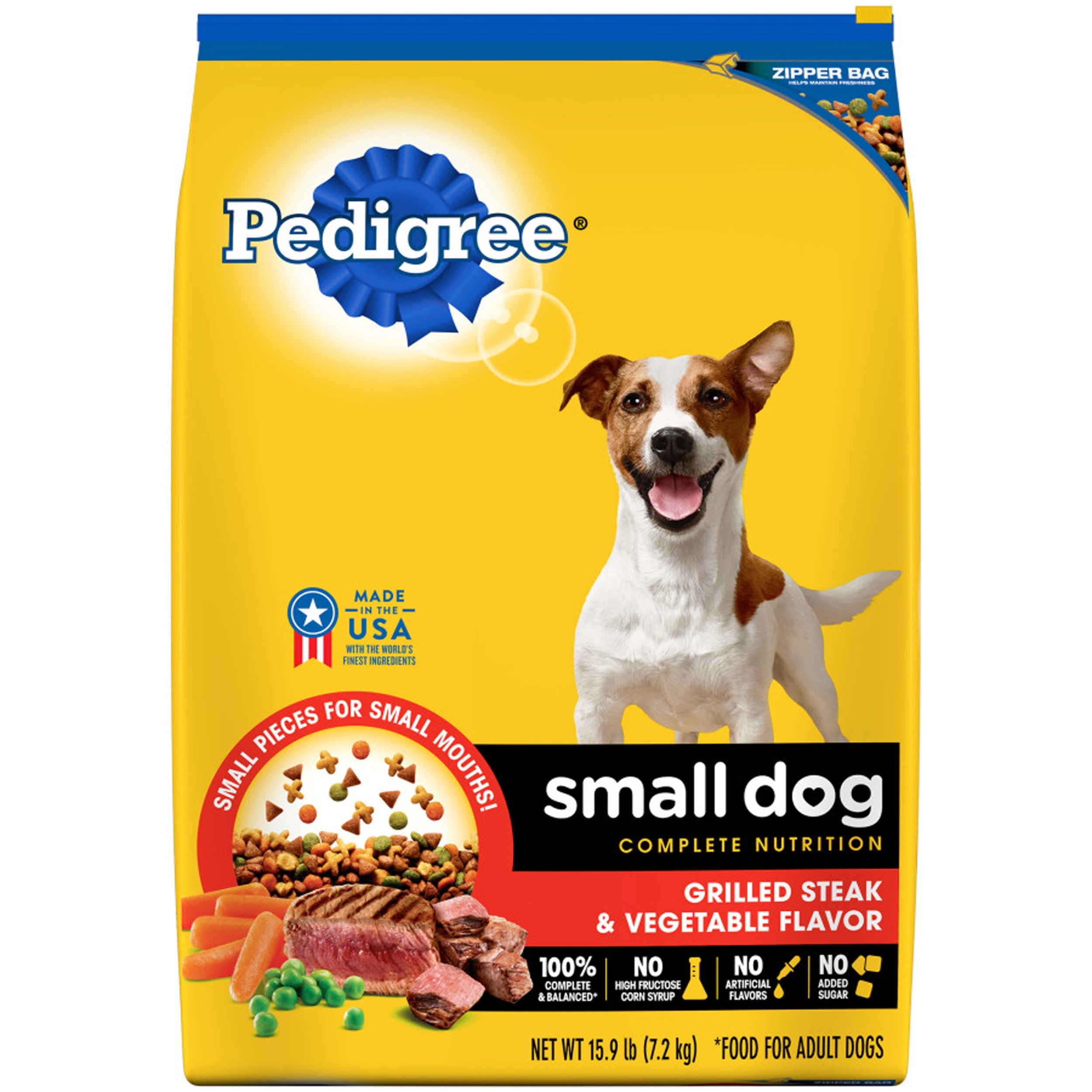 Pedigree Complete Nutrition Small Breed Adult Dry Dog Food Grilled Steak & Vegetable 15.9lb