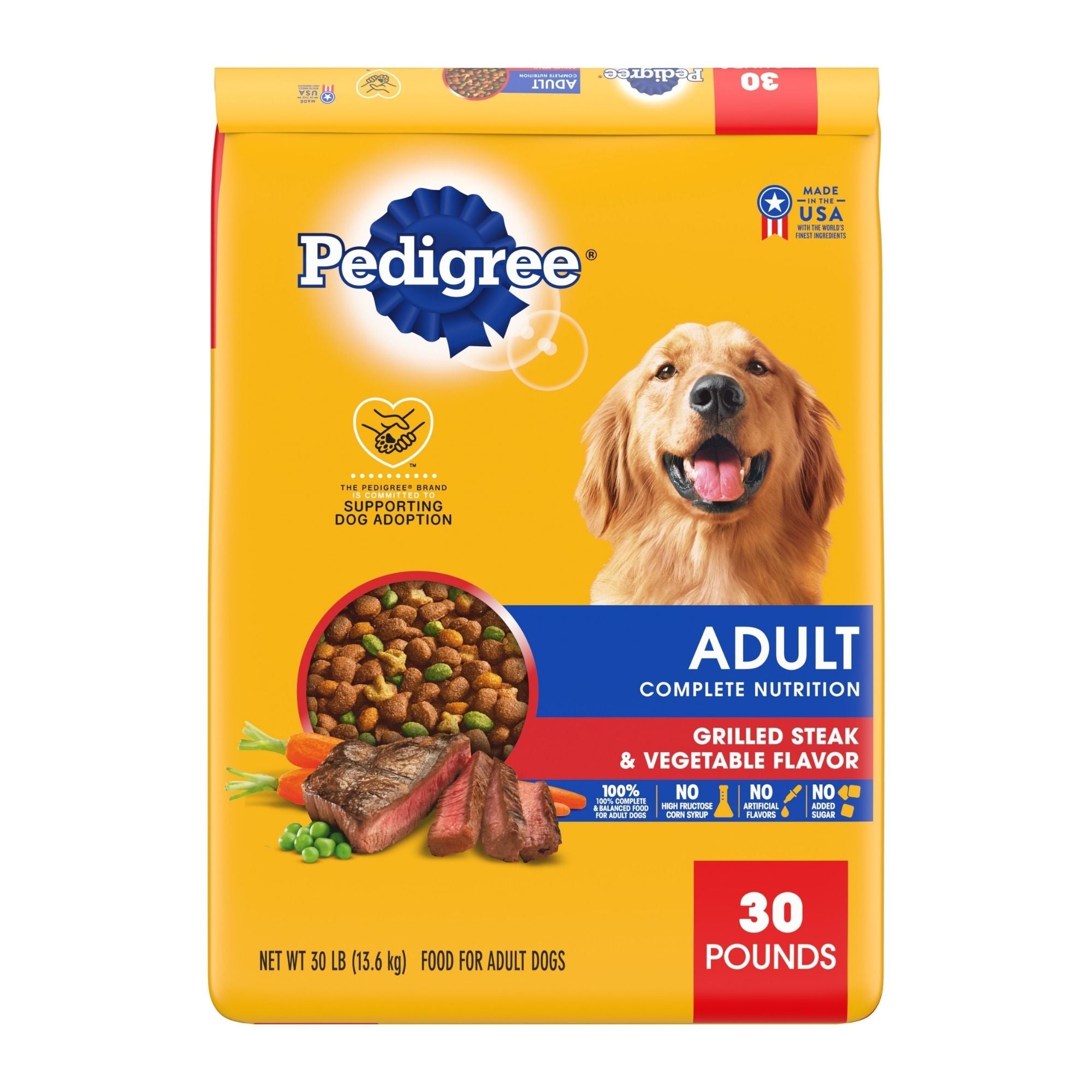 Pedigree Complete Nutrition Adult Dry Dog Food Grilled Steak & Vegetable 1ea/30 lb
