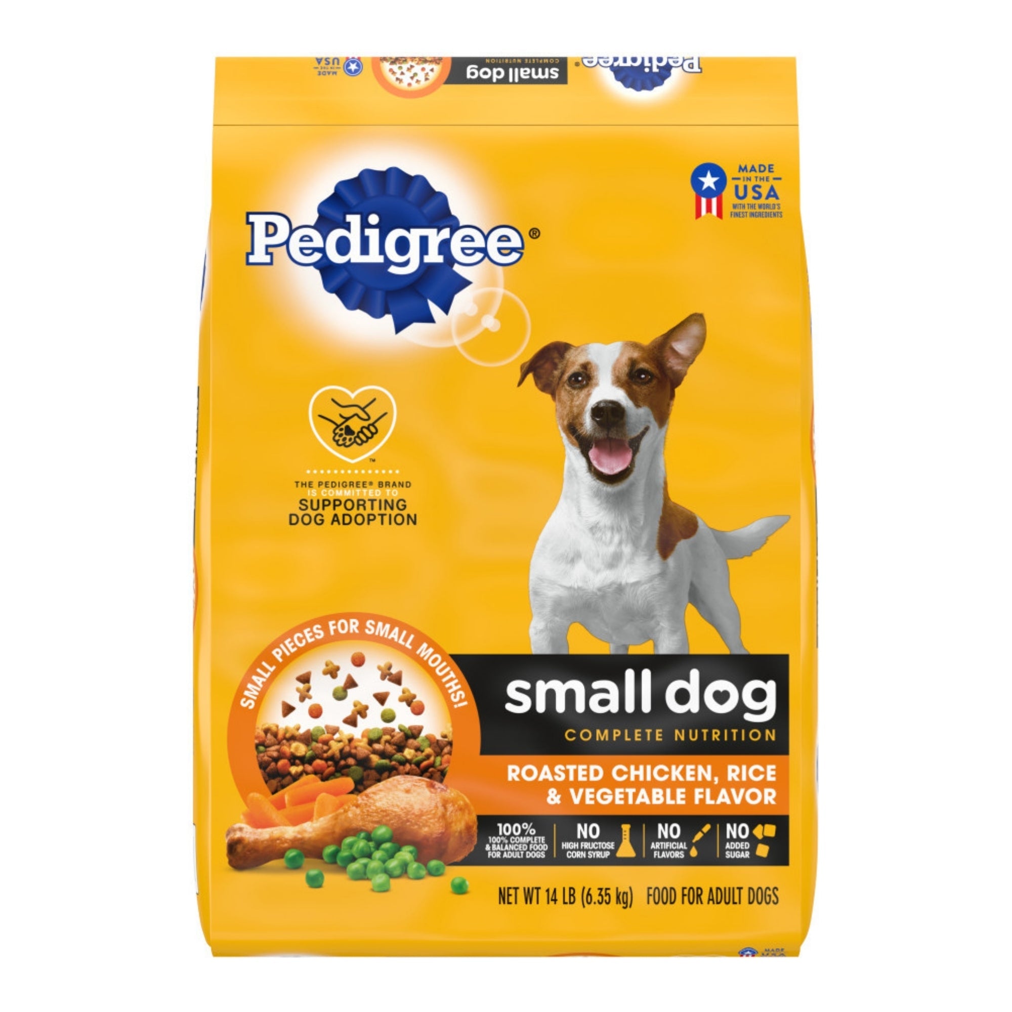 Pedigree Complete Nutrition Small Breed Adult Dry Dog Food Roasted Chicken, Rice & Vegetable 14lbs