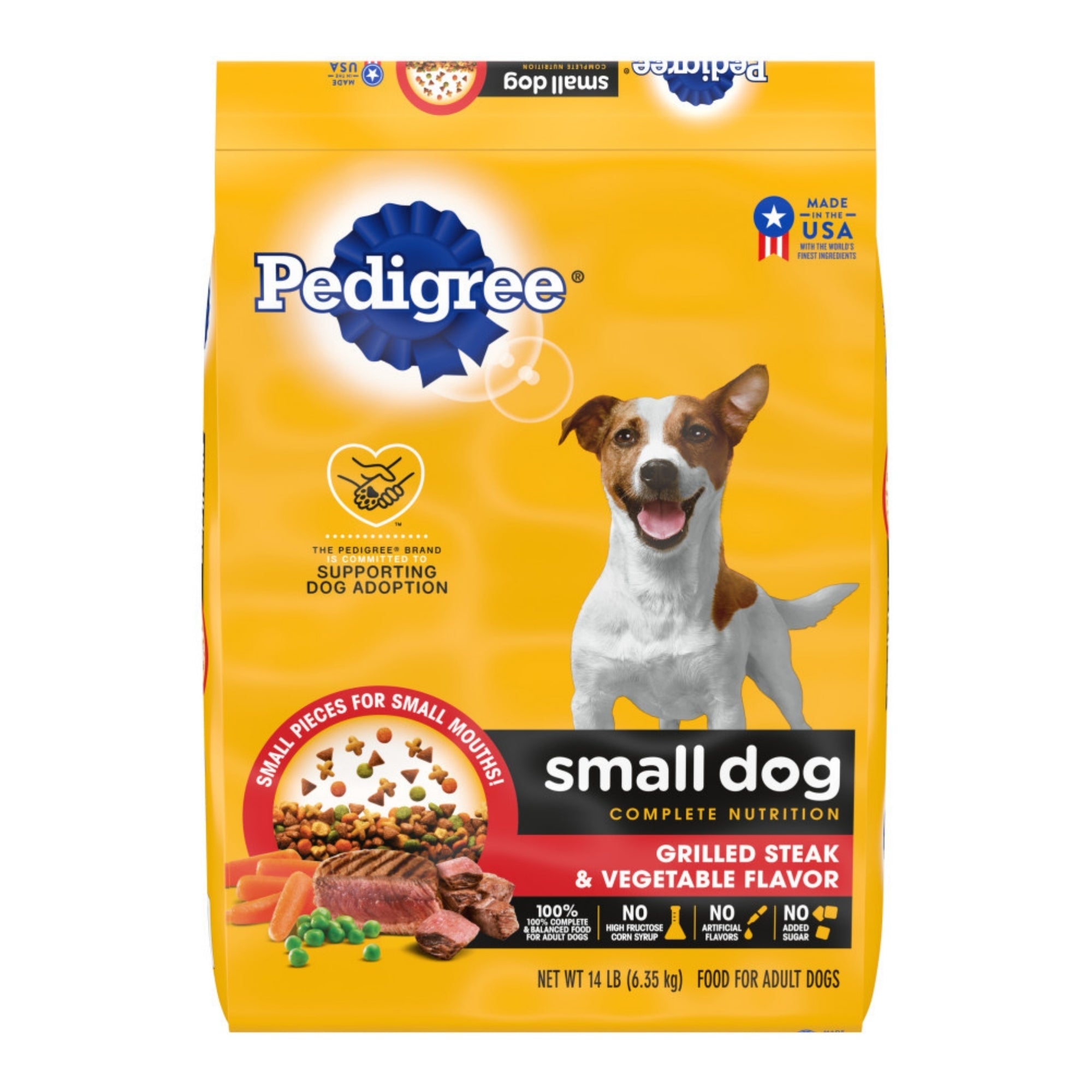 Pedigree Complete Nutrition Small Breed Adult Dry Dog Food Grilled Steak & Vegetable 14lbs