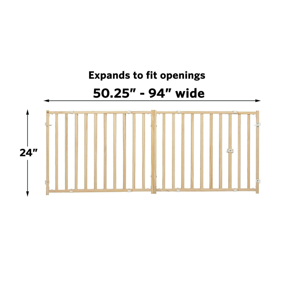 MidWest Homes for Pets Expandable Wood Gate 1ea/50-94in X 24in.