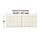 MidWest Homes for Pets Expandable Wood Gate 1ea/50-94in X 24in.