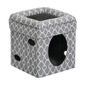 MidWest Homes for Pets Curious Cat Cube Gray Geo 1ea/15 X 15