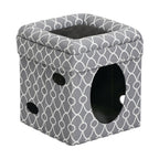 MidWest Homes for Pets Curious Cat Cube Gray Geo 1ea/15 X 15