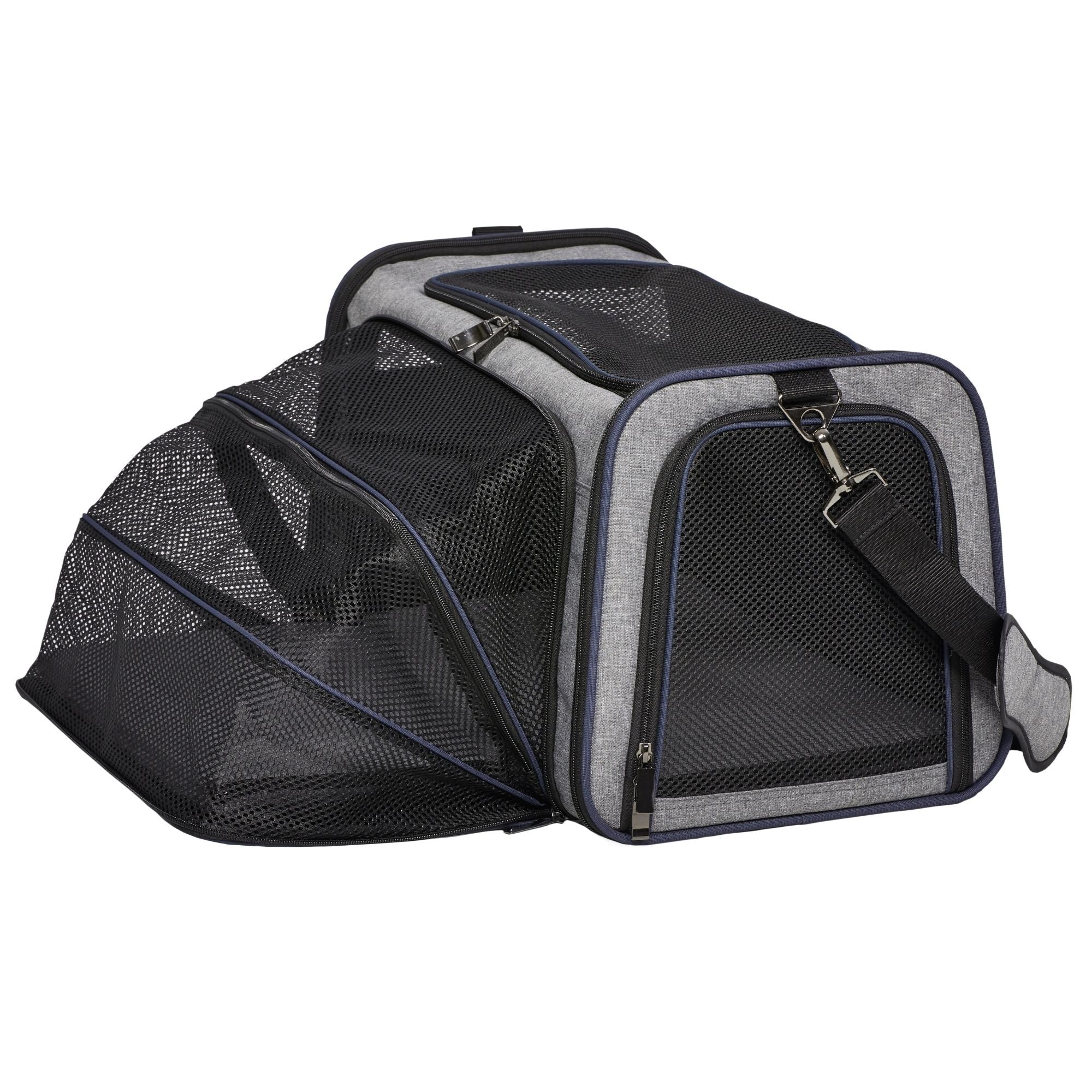 MidWest Homes for Pets Duffy Expandable Dog Carrier Gray 1ea/LG