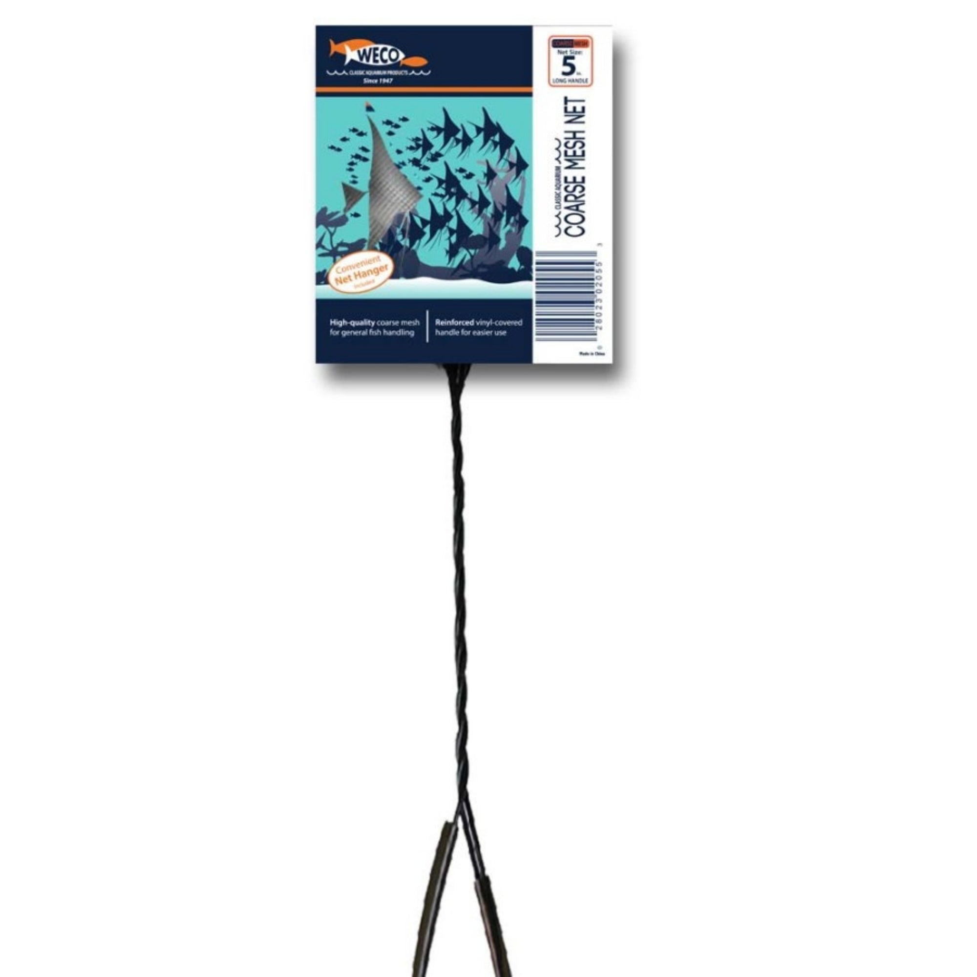 Weco Products Classic Coarse Mesh Net Extra Long Handle, Black, 1ea/5 in