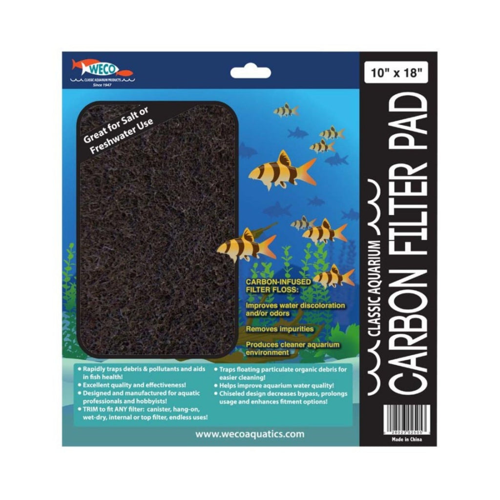 Weco Products Classic Aquarium Carbon Filter Pad Black, 1ea/10 In X 18 in