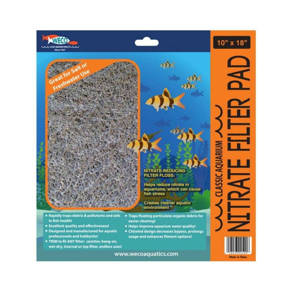 Weco Products Classic Aquarium Nitrate Filter Pad Grey, 1ea/10 In X 18 in