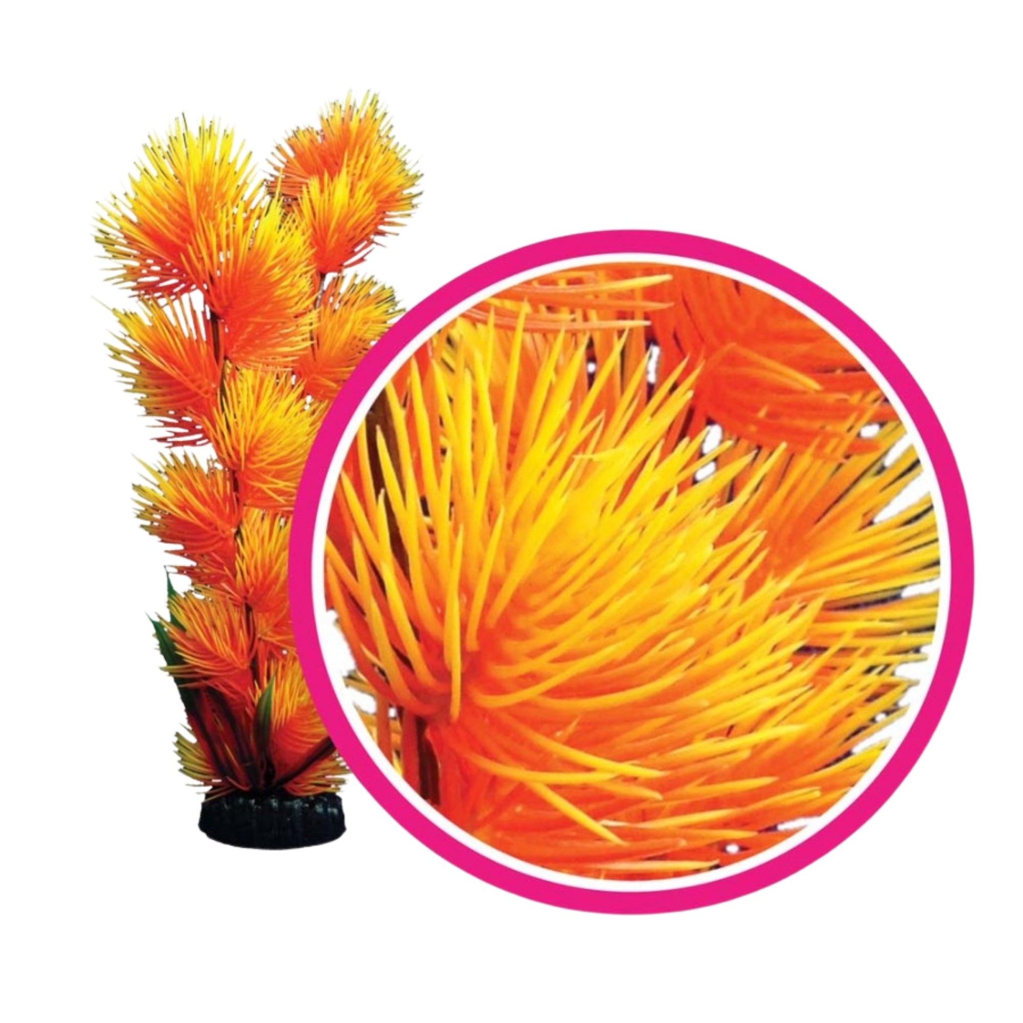 Weco Products Dream Series Pom Pom Aquarium Plant Orange, 1ea/12 in
