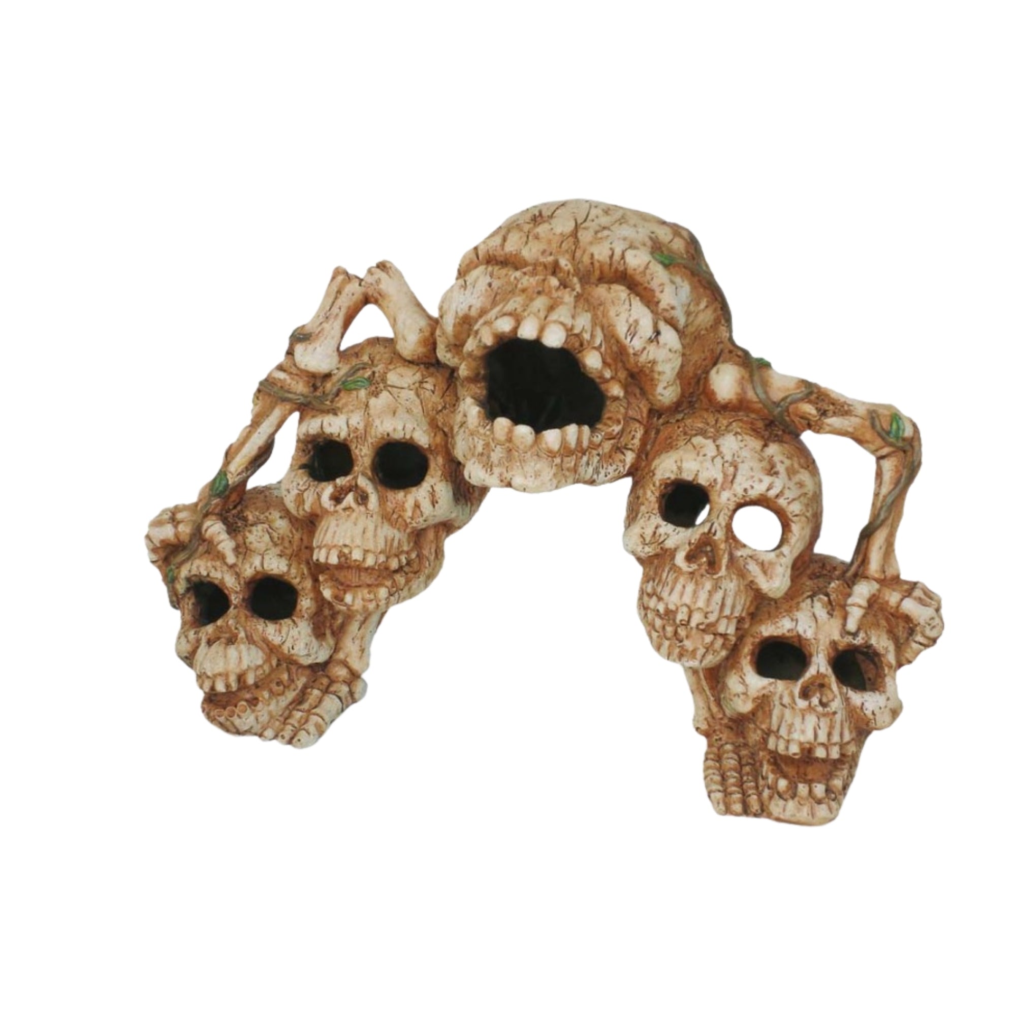 Weco Products Wecorama Catacombs Skull Bridge Aquarium Ornament Brown, 1ea
