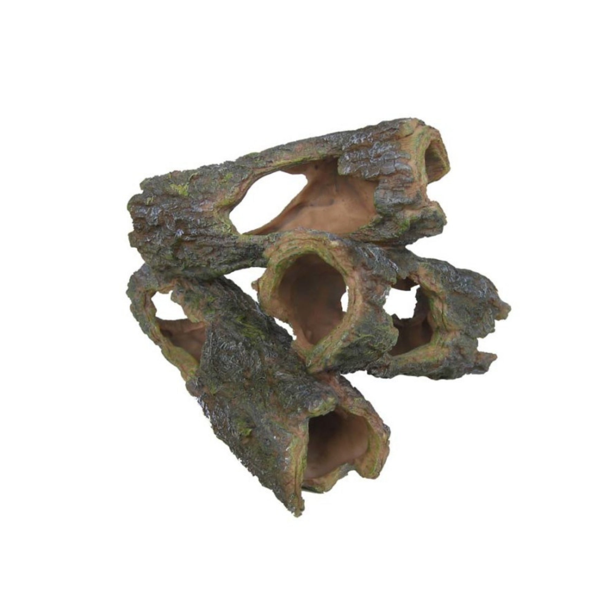 Weco Products Wecorama Sleepy Hollows Mossy Log Pile Terrarium Ornament Brown, Green, 1ea