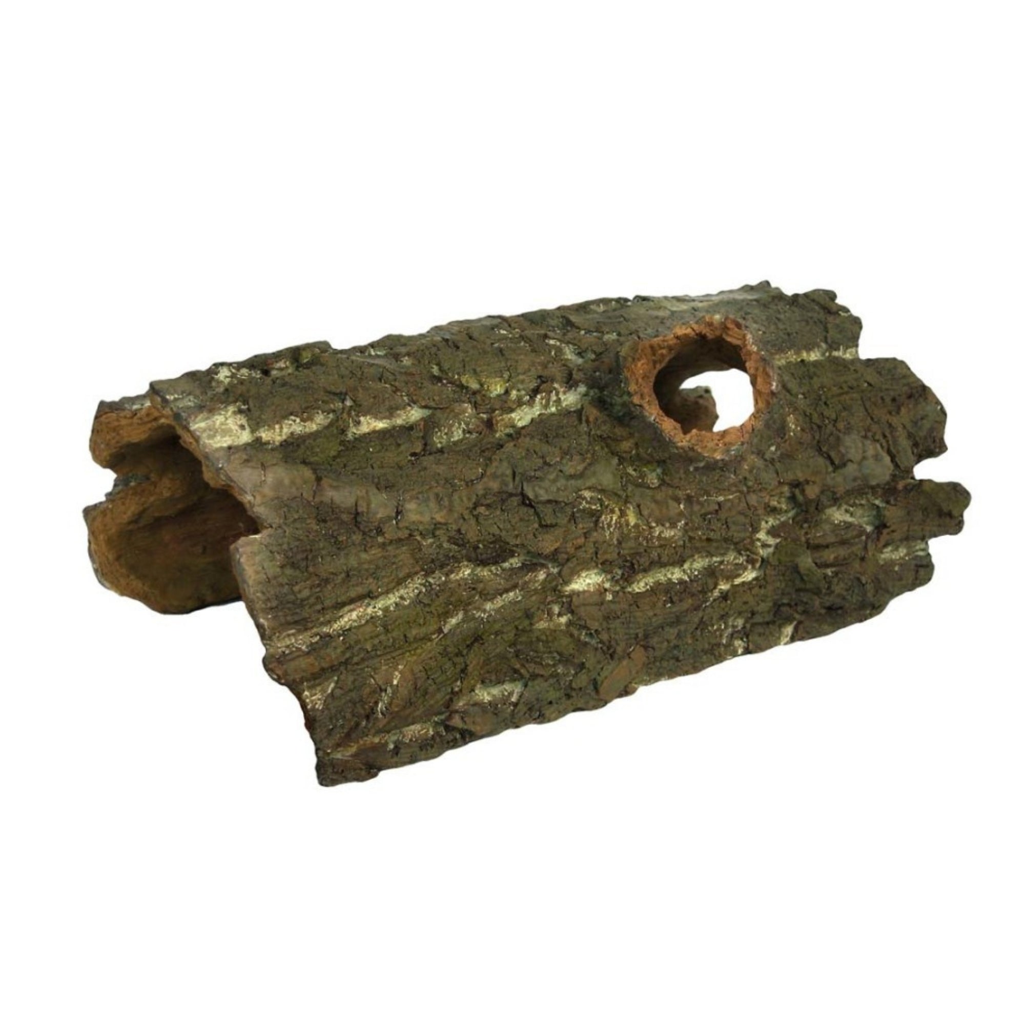 Weco Products Wecorama Sleepy Hollows Silver Pine Bark Lodge Terrarium Ornament Brown/Green, 1ea/XL