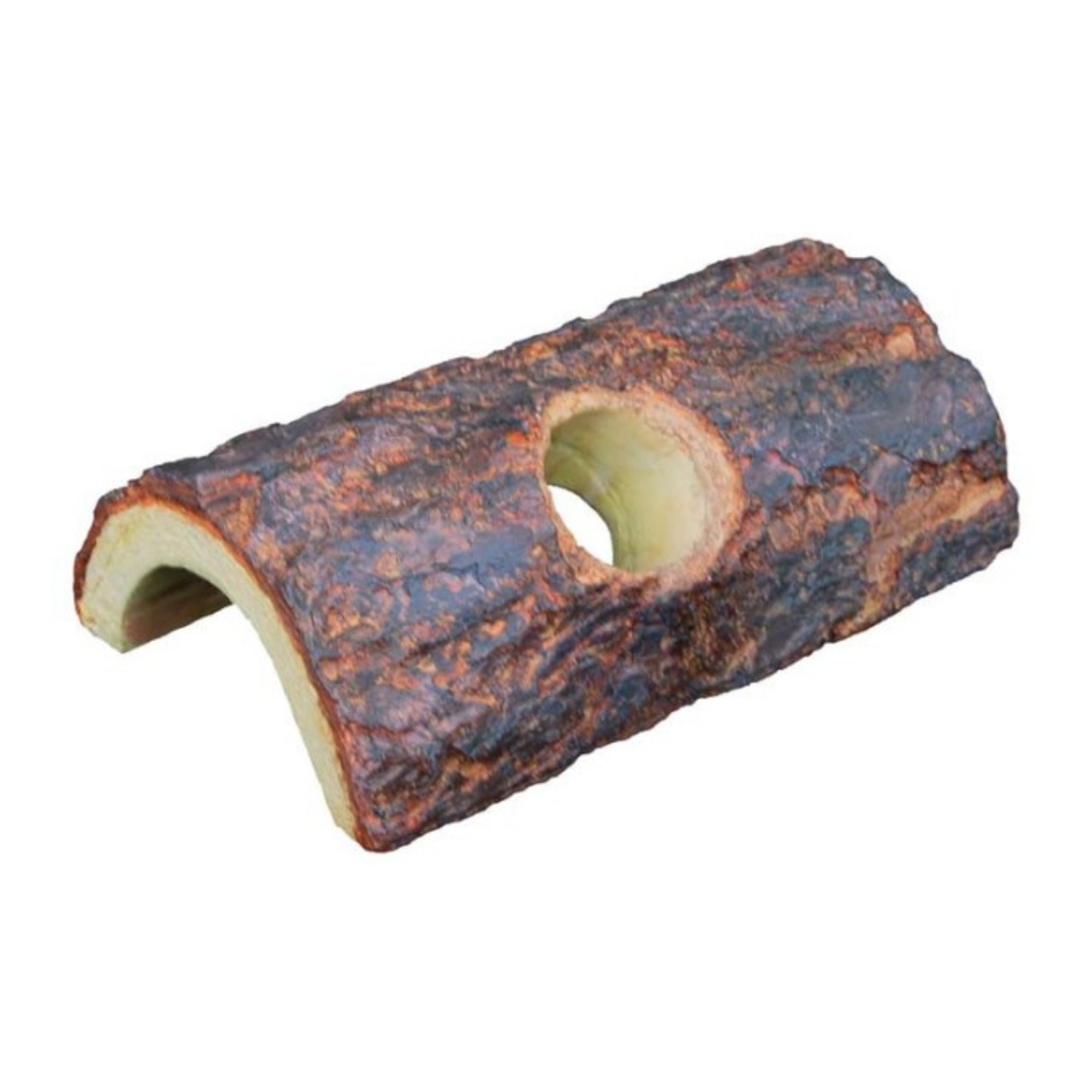 Weco Products Wecorama Sleepy Hollows Giant Pine Bark Lodge Terrarium Ornament Brown/Yellow, 1ea/SM