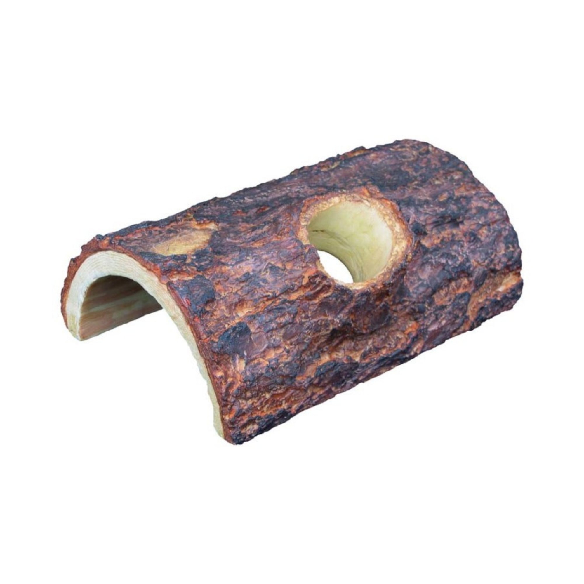 Weco Products Wecorama Sleepy Hollows Giant Pine Bark Lodge Terrarium Ornament Brown/Yellow, 1ea/MD