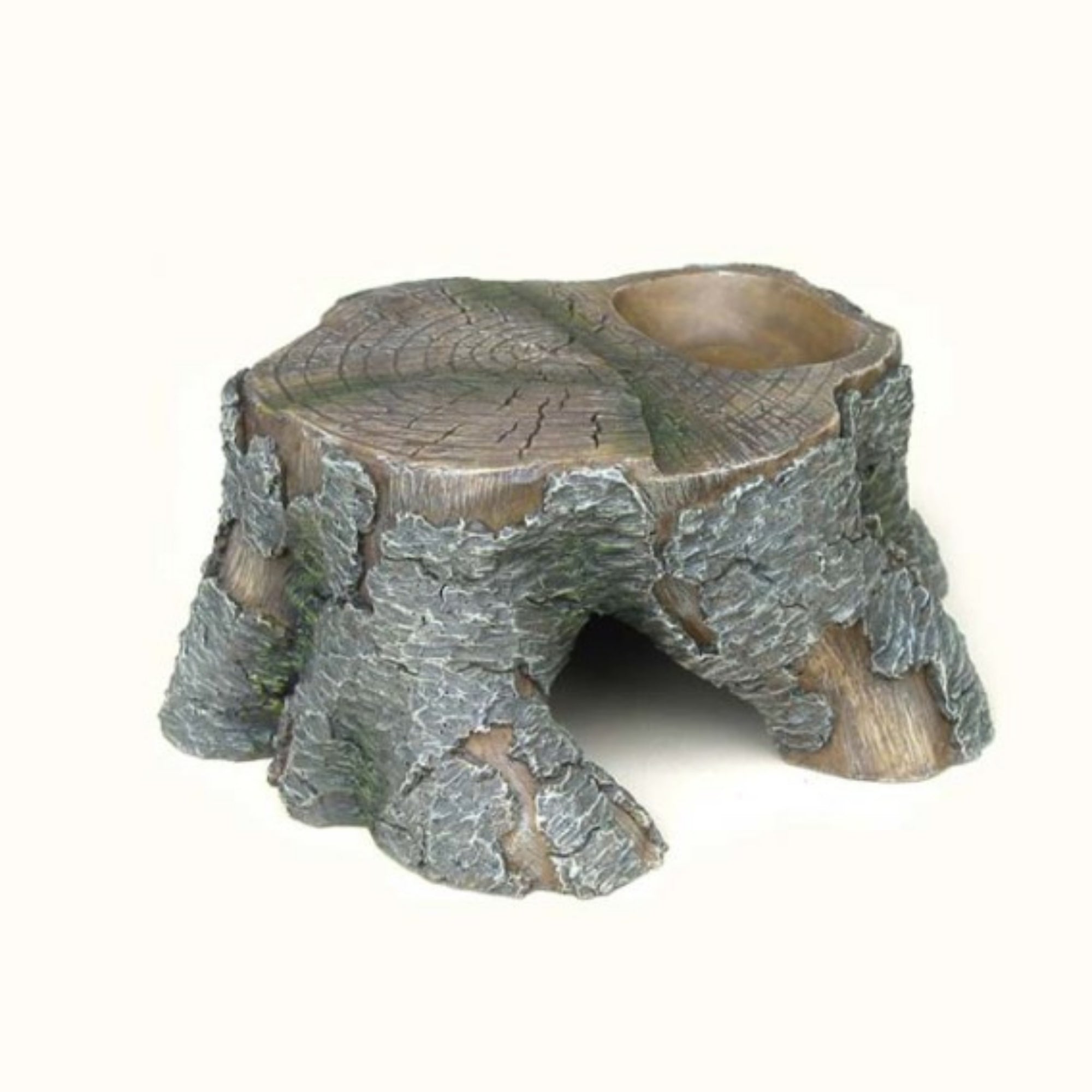 Weco Products Wecorama Sleepy Hollows Pine Stump Den Terrarium Ornament Gray/Brown, 1ea/SM