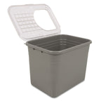 Petmate Top Entry Cat Litter Box Brushed Nickel Base, Pearl White Lid 1ea/One Size