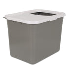 Petmate Top Entry Cat Litter Box Brushed Nickel Base, Pearl White Lid 1ea/One Size