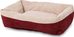Aspen Self Warming Rectangular Dog Lounger Bed Barn Red/Cream 1ea/35In X 27 in, LG