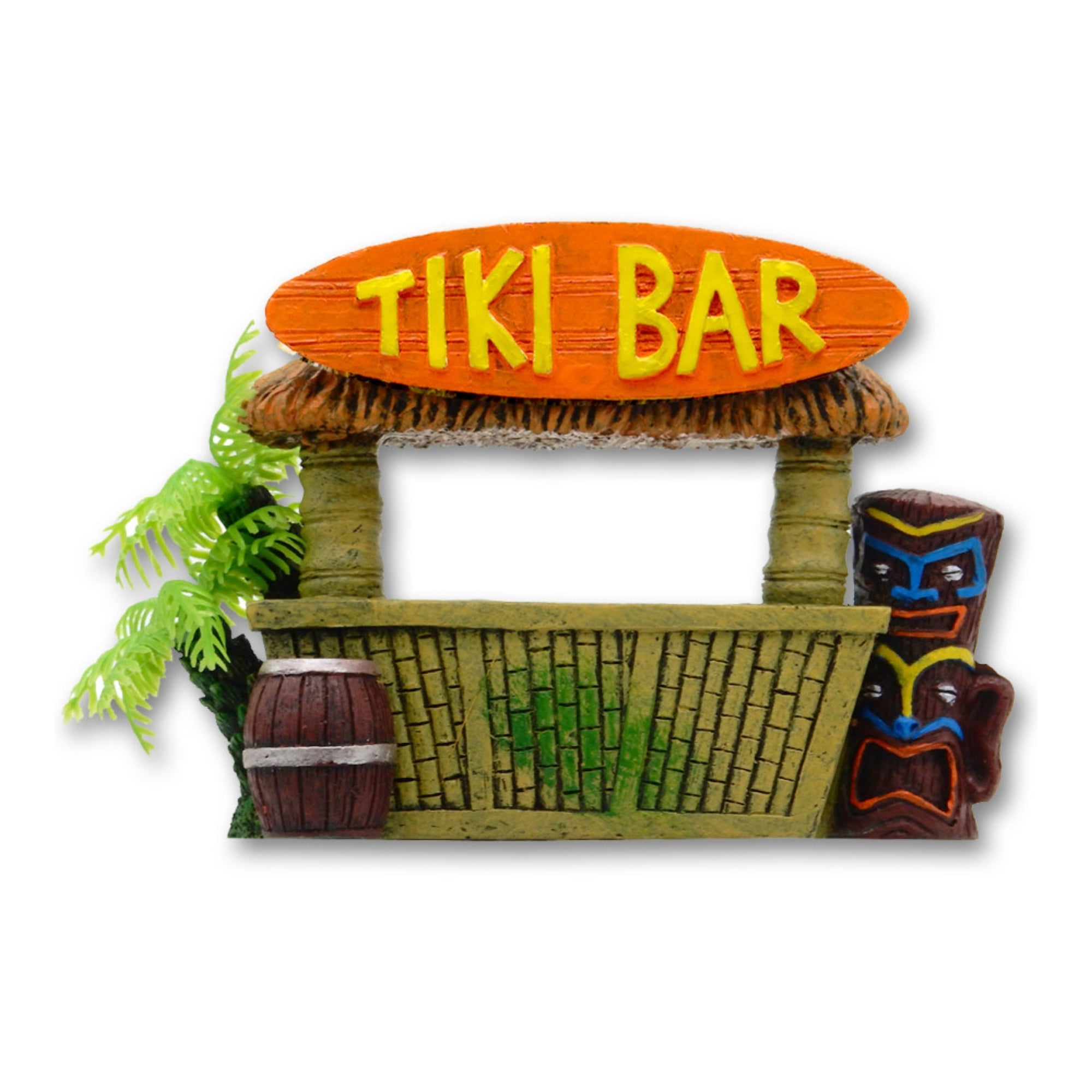 Blue Ribbon Pet Products Exotic Environments Tiki Bar w/Palm Tree Aquarium Ornament 1ea/SM