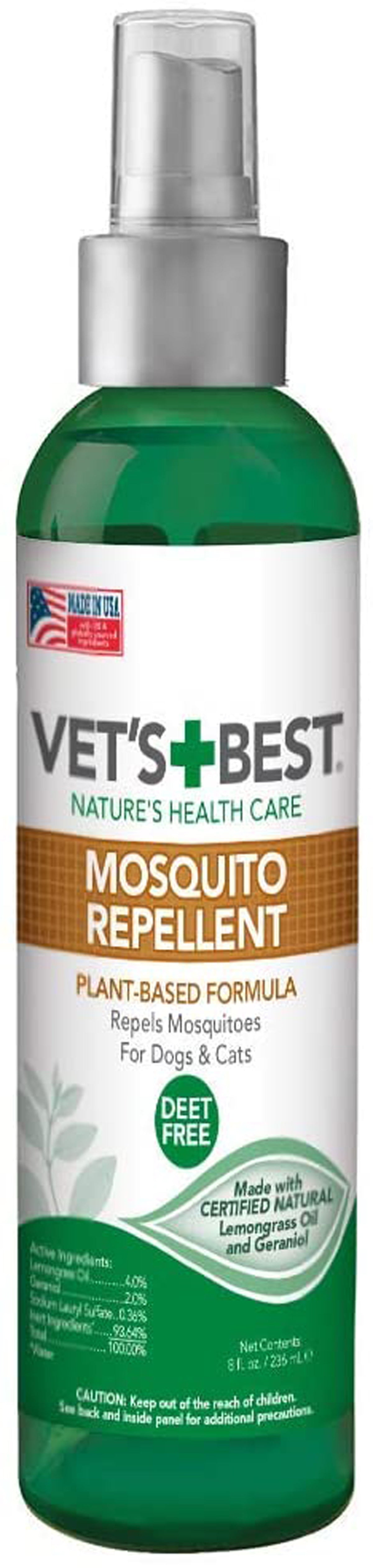 Vet's Best Mosquito Repellent Plant-Based Formula Dog & Cat Spray 8 fl. oz
