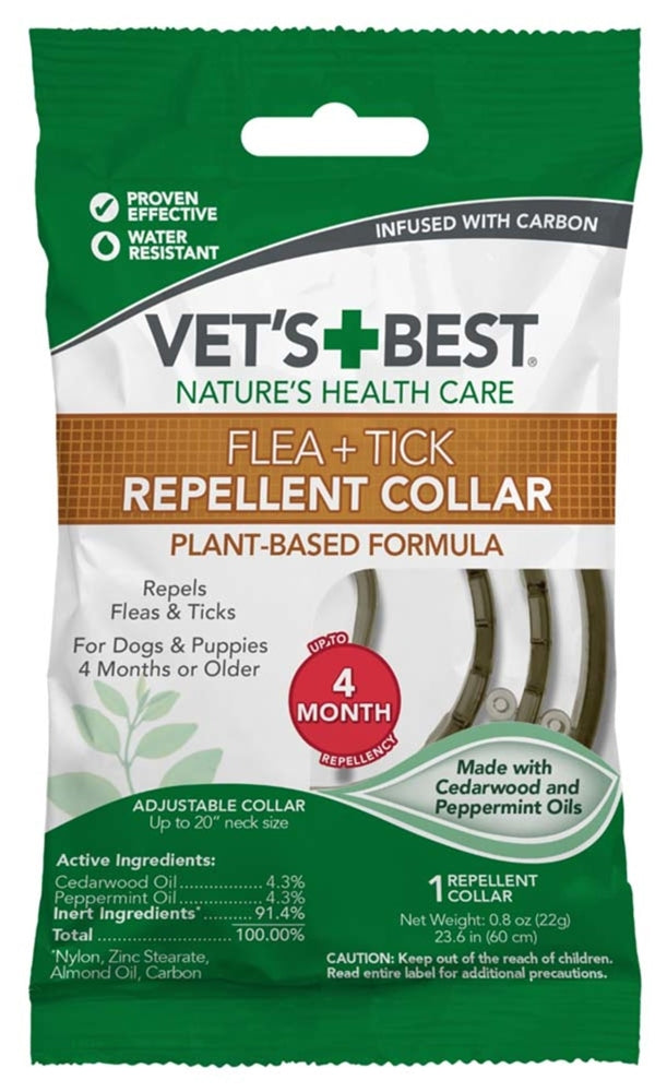 Vet's Best Flea & Tick Repellent Plant-Base Formula Dog Collar 20in