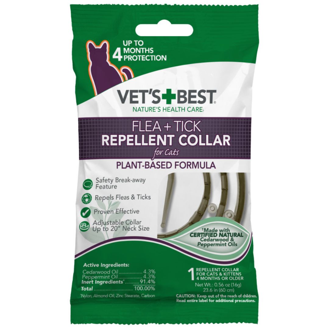 Vet's Best Flea  Tick Repellent Collar for Cats Plant Based Formula 1ea/1 ct