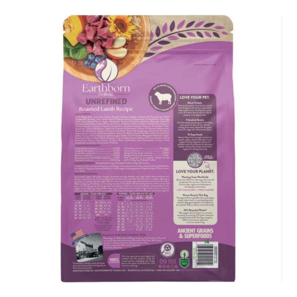 Earthborn Holistic Unrefined Ancient Grains & Superfoods Dry Dog Food Roasted Lamb 4lb