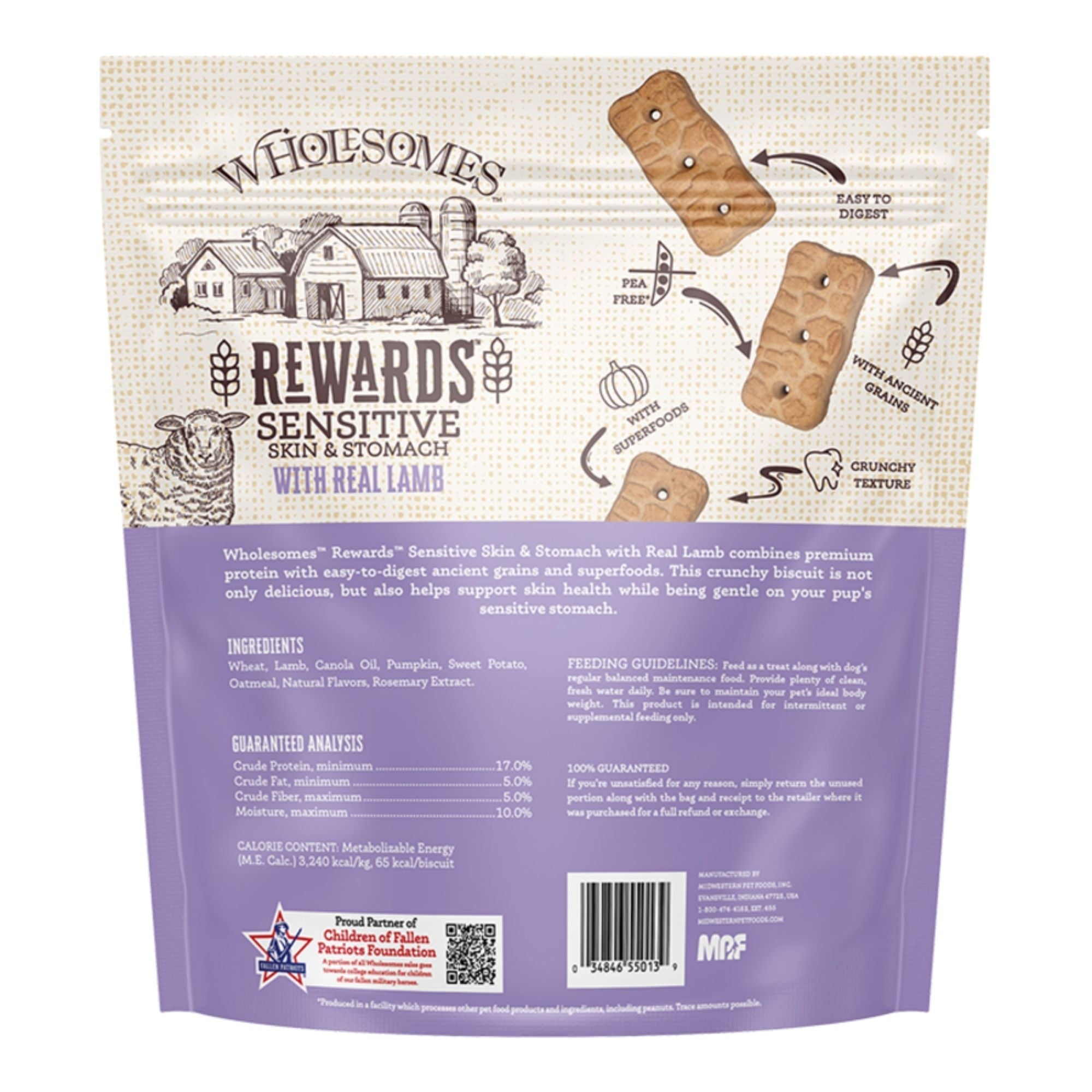Sportmix Dog Wholesomes Rewards Sensitive Skin & Stomach Lamb 3Lbs