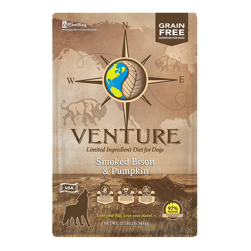 Earthborn Holistic Venture LID Dry Dog Food Smoked Bison & Pumpkin 25lb