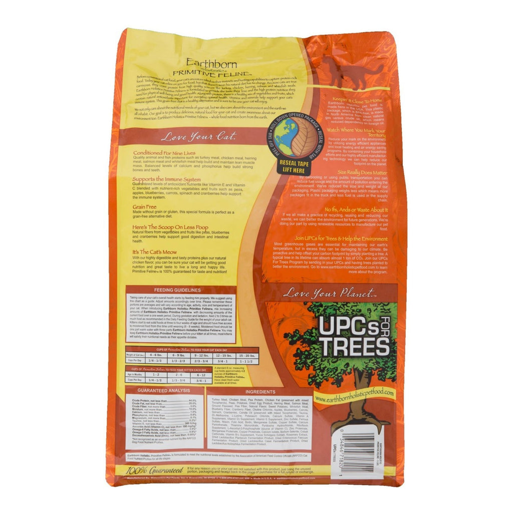 Earthborn Holistic Primitive Feline Grain Free Dry Cat Food 5lb