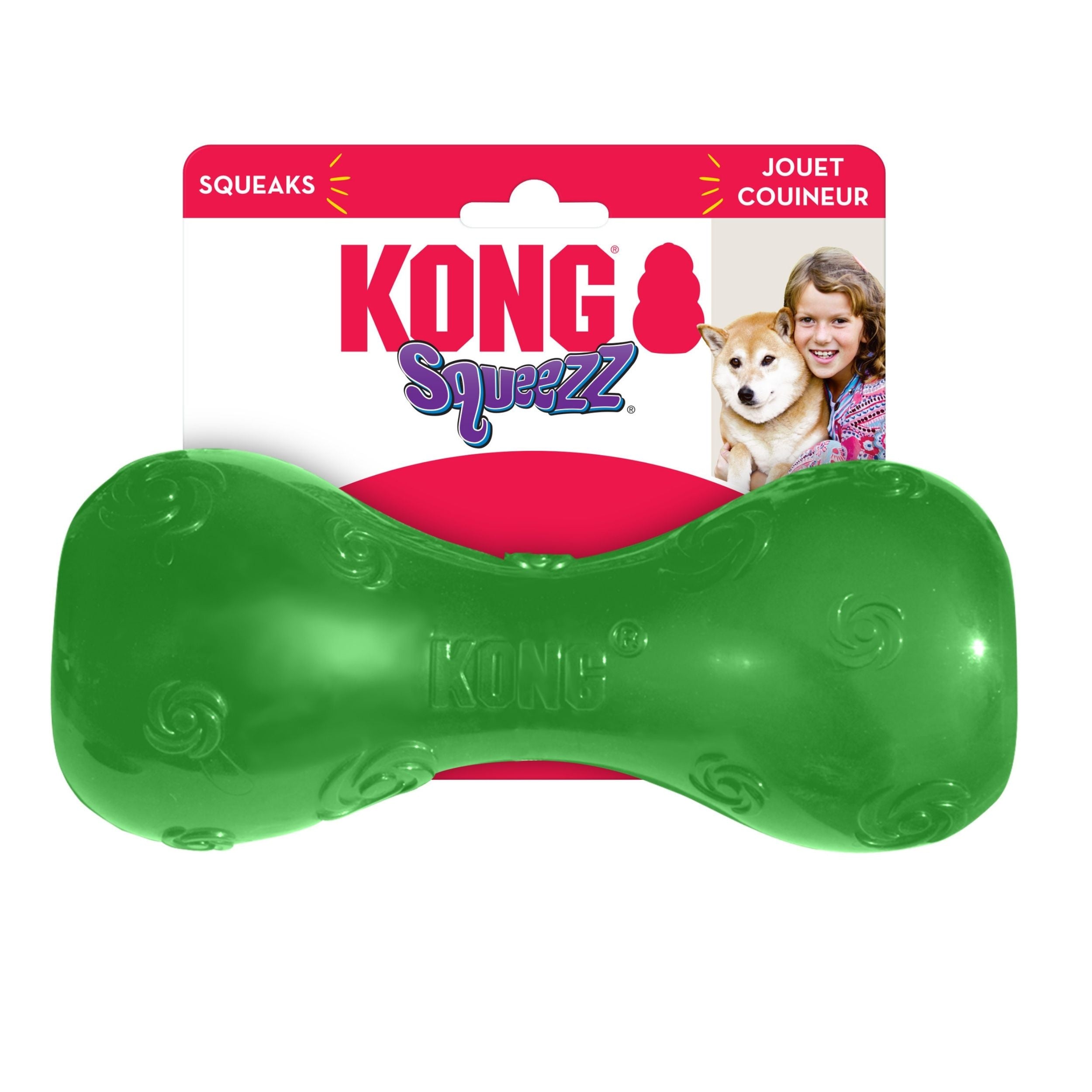 Kong Squeezz Dumbbell Dog Toy Assorted 1ea/Lg Default Title
