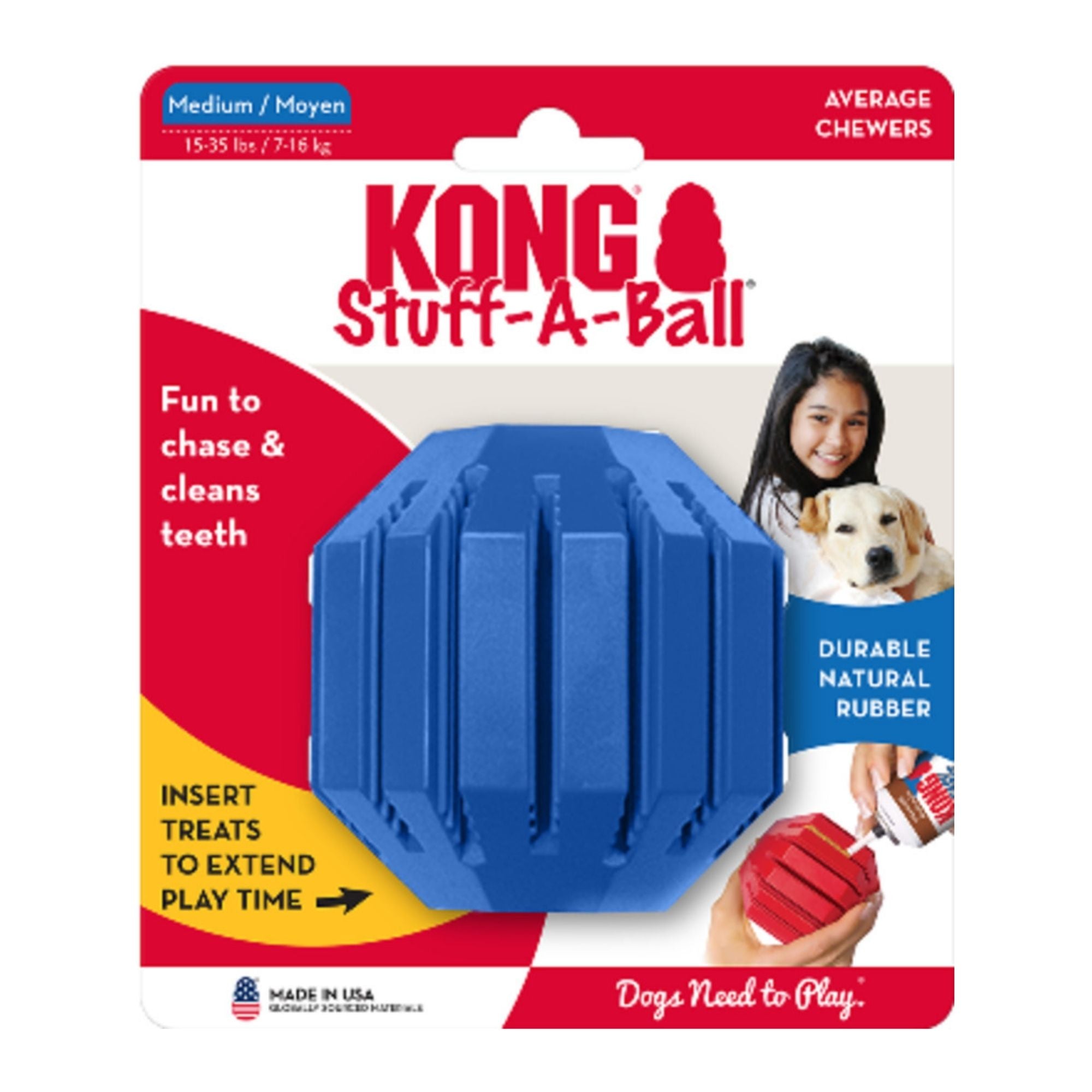 KONG Old Glory Stuff-A-Ball Dog Toy 1ea/MD